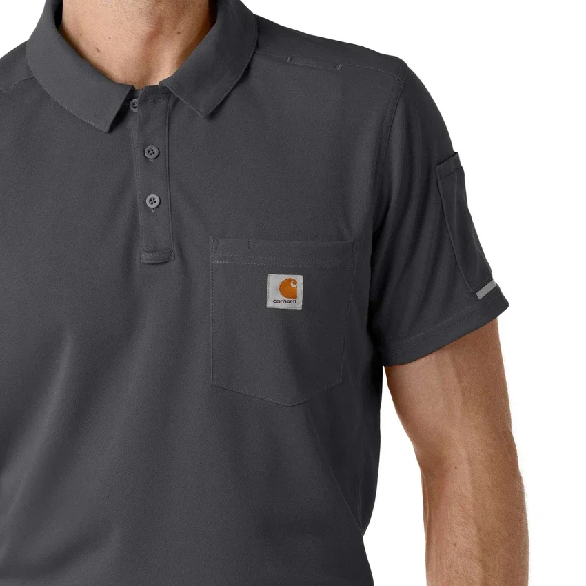 Camisa de polo de manguitos cortos leves Rugged Flex® Rscu para uso clínico