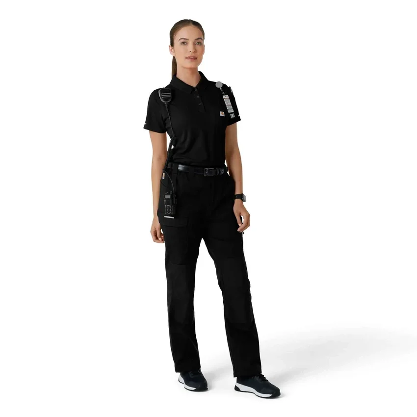 Camisa de polo médica feminina de manguitos curtos Rugged Flex® Rscu Lightweight