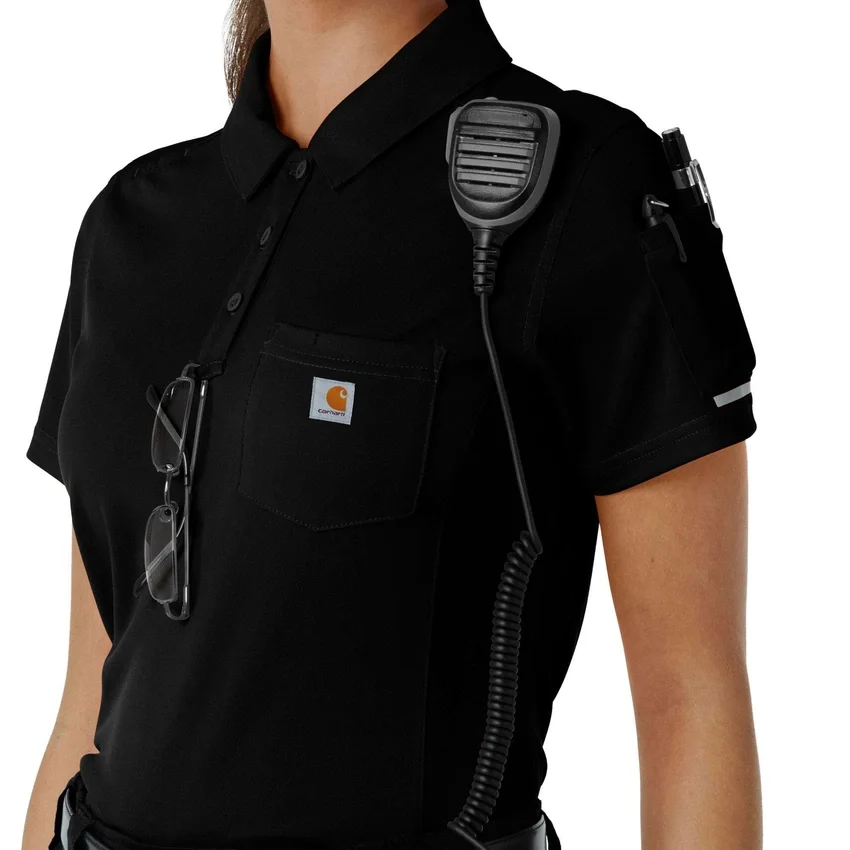 Camisa de polo médica feminina de manguitos curtos Rugged Flex® Rscu Lightweight