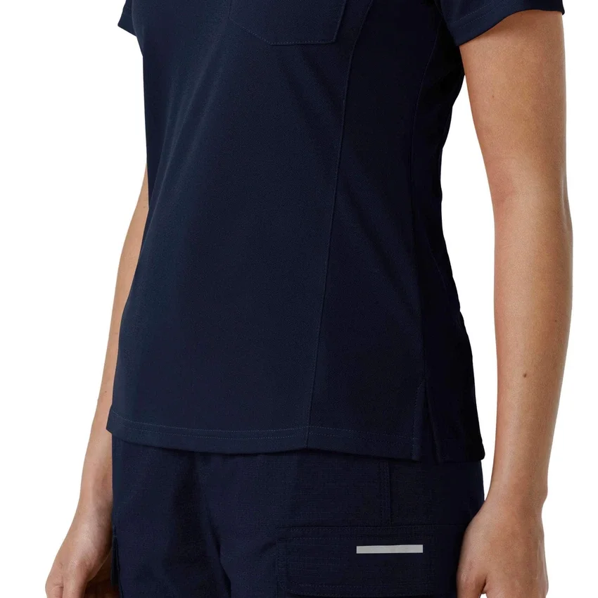 Camisa de polo médica feminina de manguitos curtos Rugged Flex® Rscu Lightweight