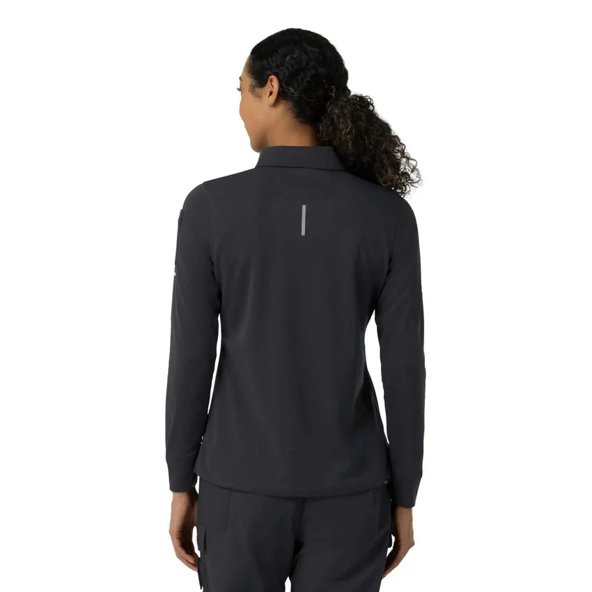 Camisa de polo médica feminina Rugged Flex® Rscu de manguitos longos e tecido pesado