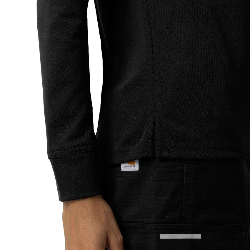 Camisa de polo médica feminina Rugged Flex® Rscu de manguitos longos e tecido pesado