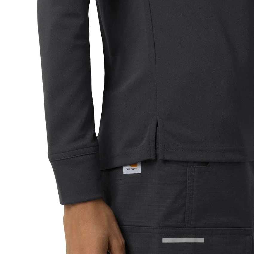 Camisa de polo médica feminina Rugged Flex® Rscu de manguitos longos e tecido pesado