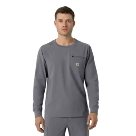 Camisa de trabalho de manguitos compridos com gola redonda Force Cross-Flex