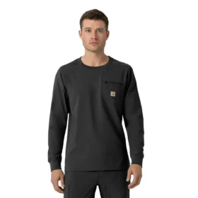 Camisa de trabalho de manguitos compridos com gola redonda Force Cross-Flex