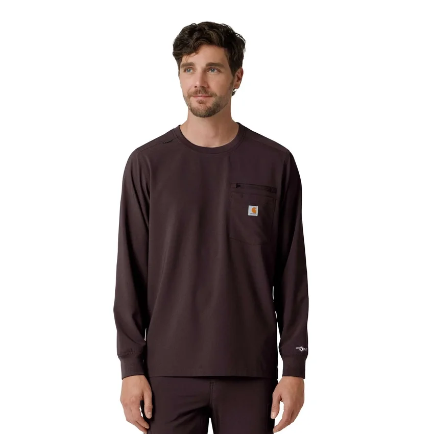 Camisa de trabalho de manguitos compridos com gola redonda Force Cross-Flex