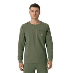 Camisa de trabalho de manguitos compridos com gola redonda Force Cross-Flex