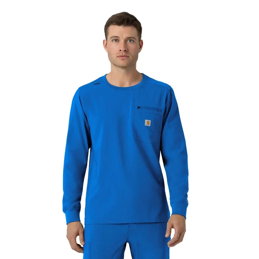 Camisa de trabalho de manguitos compridos com gola redonda Force Cross-Flex