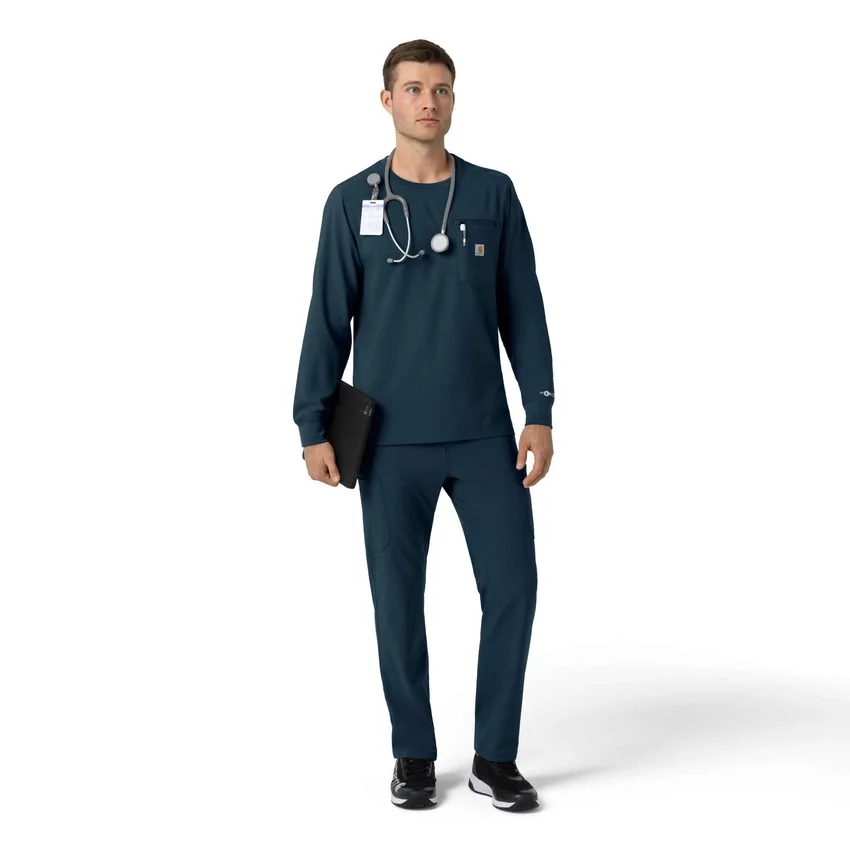 Camisa de trabalho de manguitos compridos com gola redonda Force Cross-Flex
