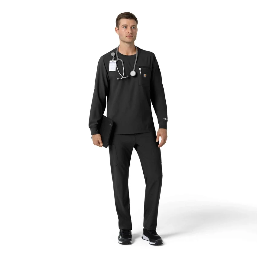 Camisa de trabalho de manguitos compridos com gola redonda Force Cross-Flex