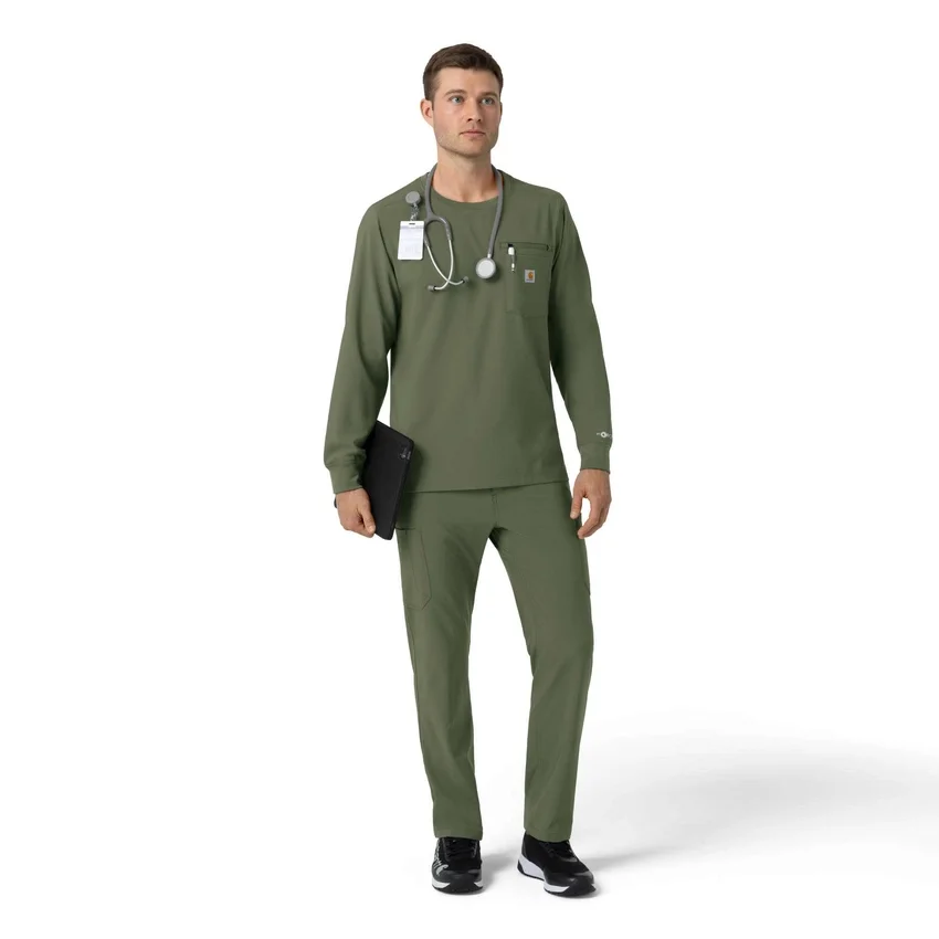 Camisa de trabalho de manguitos compridos com gola redonda Force Cross-Flex