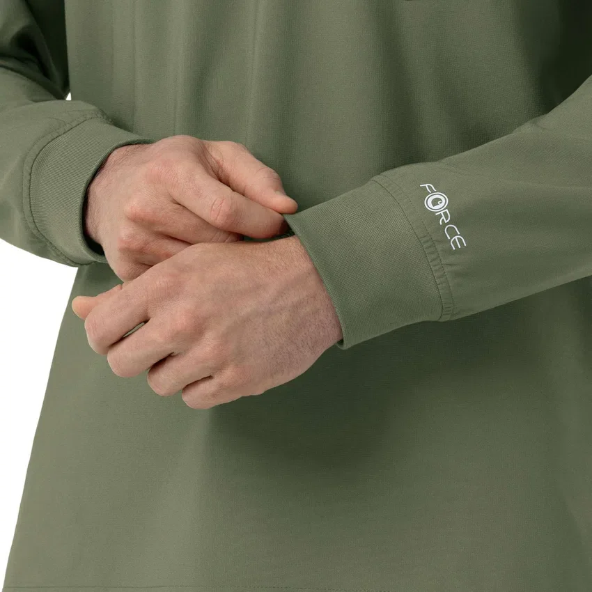 Camisa de trabalho de manguitos compridos com gola redonda Force Cross-Flex