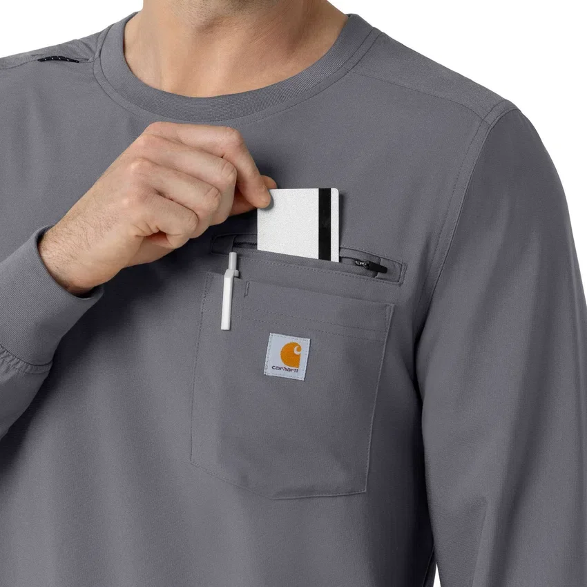 Camisa de trabalho de manguitos compridos com gola redonda Force Cross-Flex