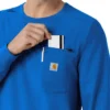 Camisa de trabalho de manguitos compridos com gola redonda Force Cross-Flex