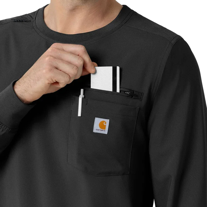 Camisa de trabalho de manguitos compridos com gola redonda Force Cross-Flex