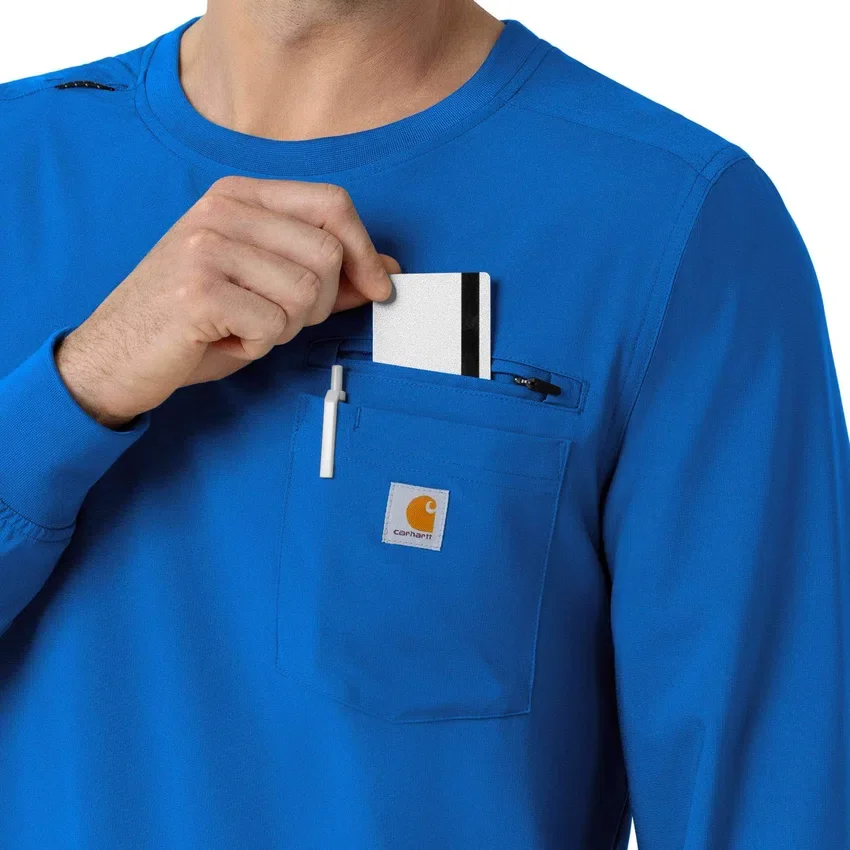 Camisa de trabalho de manguitos compridos com gola redonda Force Cross-Flex