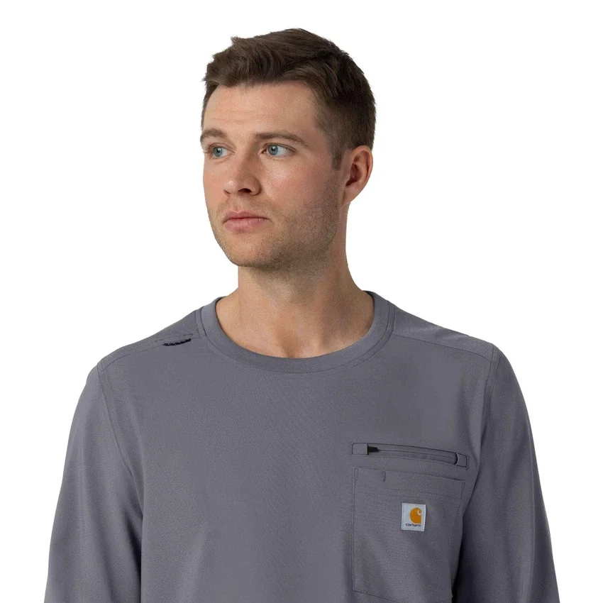 Camisa de trabalho de manguitos compridos com gola redonda Force Cross-Flex