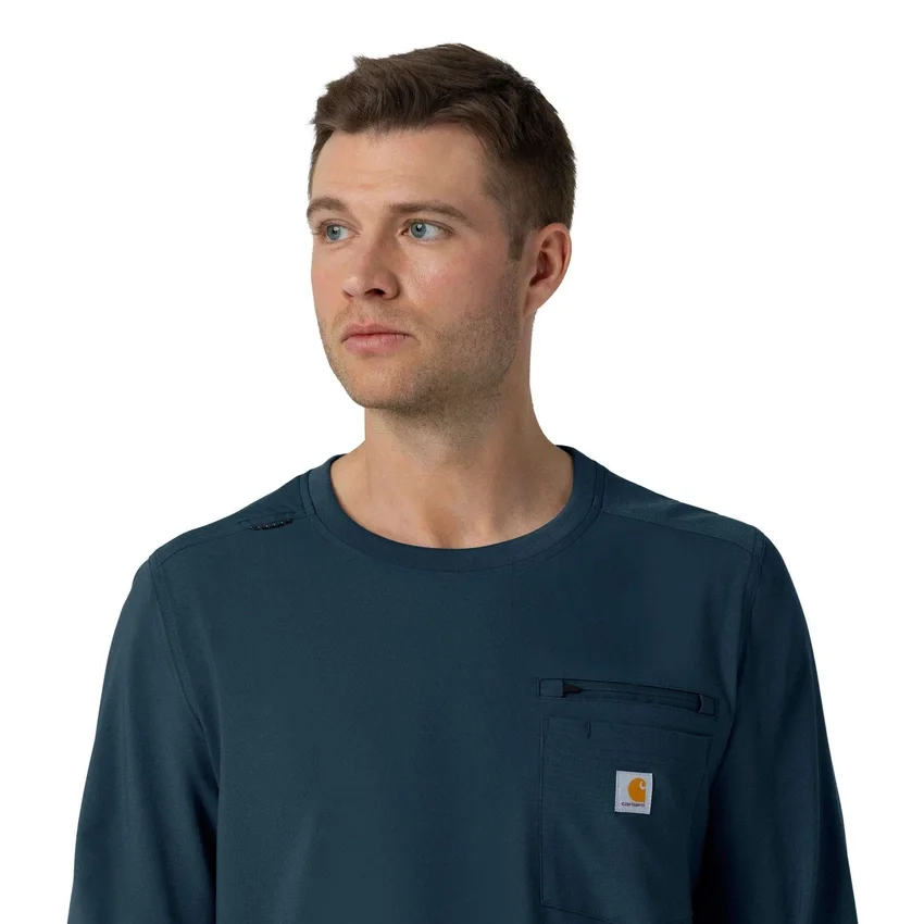 Camisa de trabalho de manguitos compridos com gola redonda Force Cross-Flex