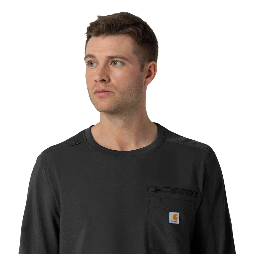 Camisa de trabalho de manguitos compridos com gola redonda Force Cross-Flex