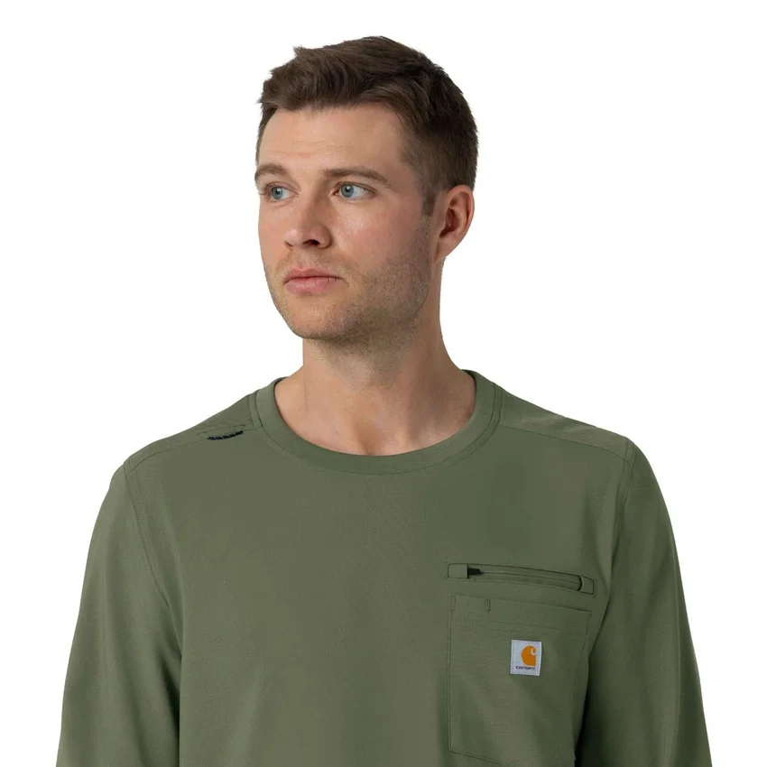 Camisa de trabalho de manguitos compridos com gola redonda Force Cross-Flex