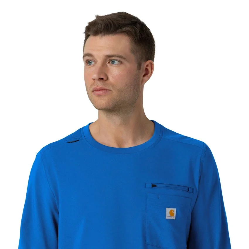 Camisa de trabalho de manguitos compridos com gola redonda Force Cross-Flex
