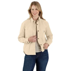 Camisa exterior feminina Montana Rugged Flex® de corte largo em tecido de algodão pesado