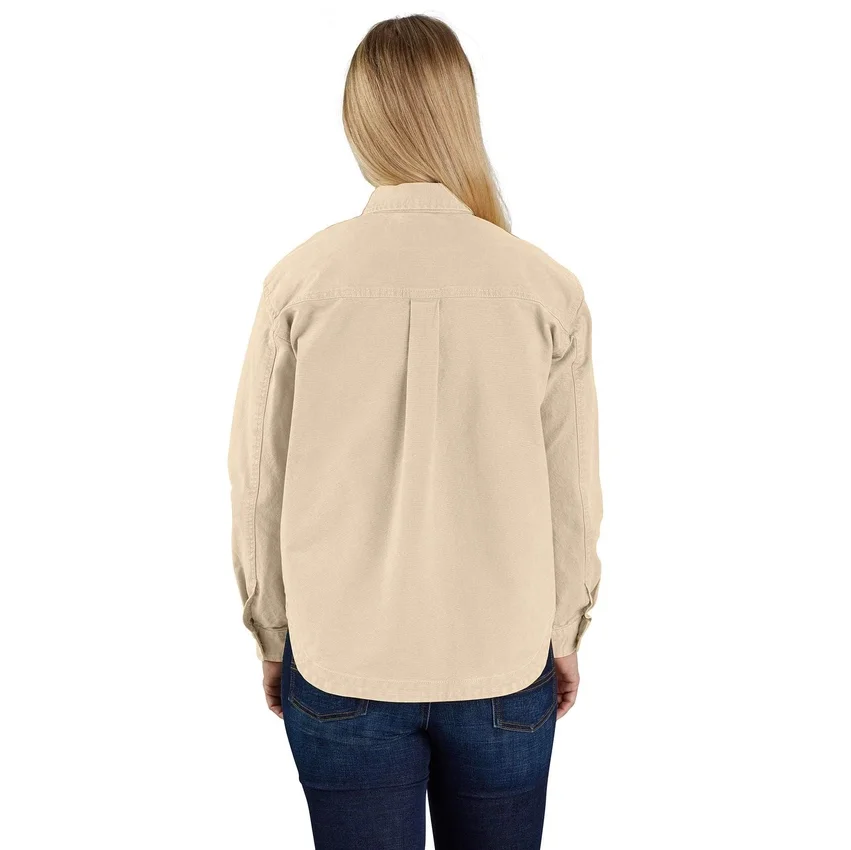 Camisa exterior feminina Montana Rugged Flex® de corte largo em tecido de algodão pesado