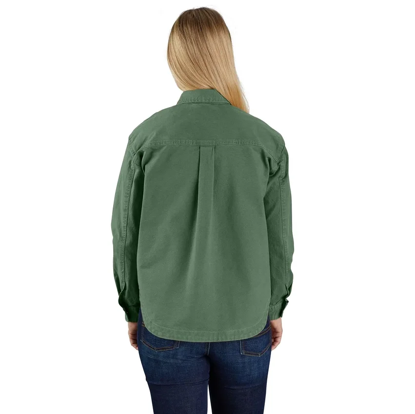 Camisa exterior feminina Montana Rugged Flex® de corte largo em tecido de algodão pesado