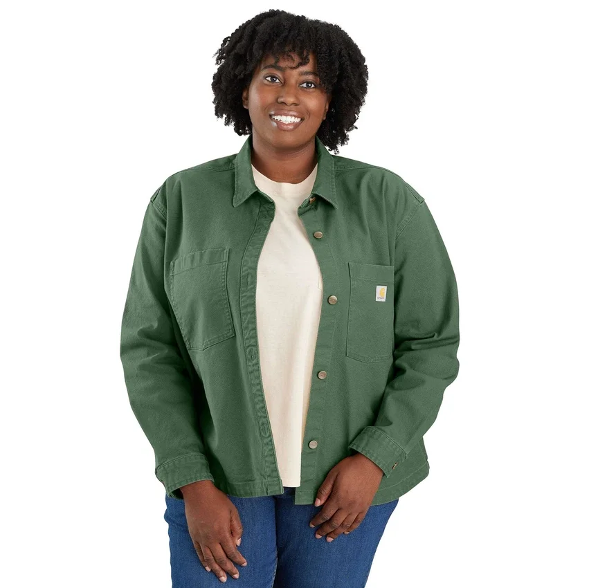 Camisa exterior feminina Montana Rugged Flex® de corte largo em tecido de algodão pesado