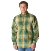Camisa masculina de manguitos longos em sarja xadrez, corte largo - Camisas resistentes ao fogo