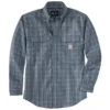 Camisa masculina de manguitos longos em sarja xadrez, corte largo - Camisas resistentes ao fogo