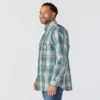 Camisa masculina de manguitos longos em sarja xadrez, corte largo - Camisas resistentes ao fogo