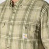 Camisa masculina de manguitos longos em sarja xadrez, corte largo - Camisas resistentes ao fogo
