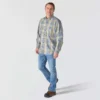 Camisa masculina de manguitos longos em sarja xadrez, corte largo - Camisas resistentes ao fogo