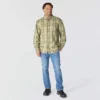 Camisa masculina de manguitos longos em sarja xadrez, corte largo - Camisas resistentes ao fogo