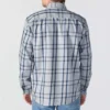 Camisa masculina de manguitos longos em sarja xadrez, corte largo - Camisas resistentes ao fogo