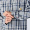 Camisa masculina de manguitos longos em sarja xadrez, corte largo - Camisas resistentes ao fogo