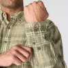 Camisa masculina de manguitos longos em sarja xadrez, corte largo - Camisas resistentes ao fogo