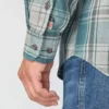Camisa masculina de manguitos longos em sarja xadrez, corte largo - Camisas resistentes ao fogo