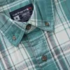 Camisa masculina de manguitos longos em sarja xadrez, corte largo - Camisas resistentes ao fogo