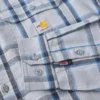 Camisa masculina de manguitos longos em sarja xadrez, corte largo - Camisas resistentes ao fogo
