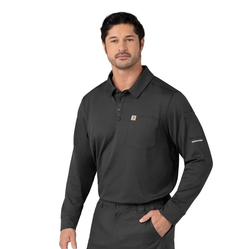 Camisa Polo de Manguitos Longos Rugged Flex® Rscu Heavyweight para Profissionais de Saúde