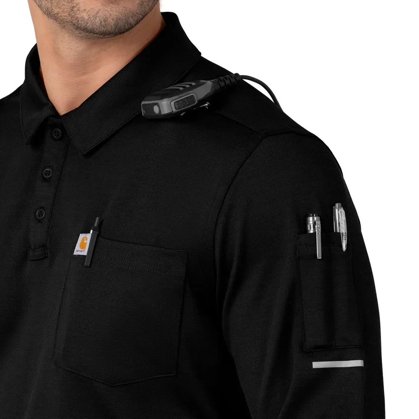 Camisa Polo de Manguitos Longos Rugged Flex® Rscu Heavyweight para Profissionais de Saúde