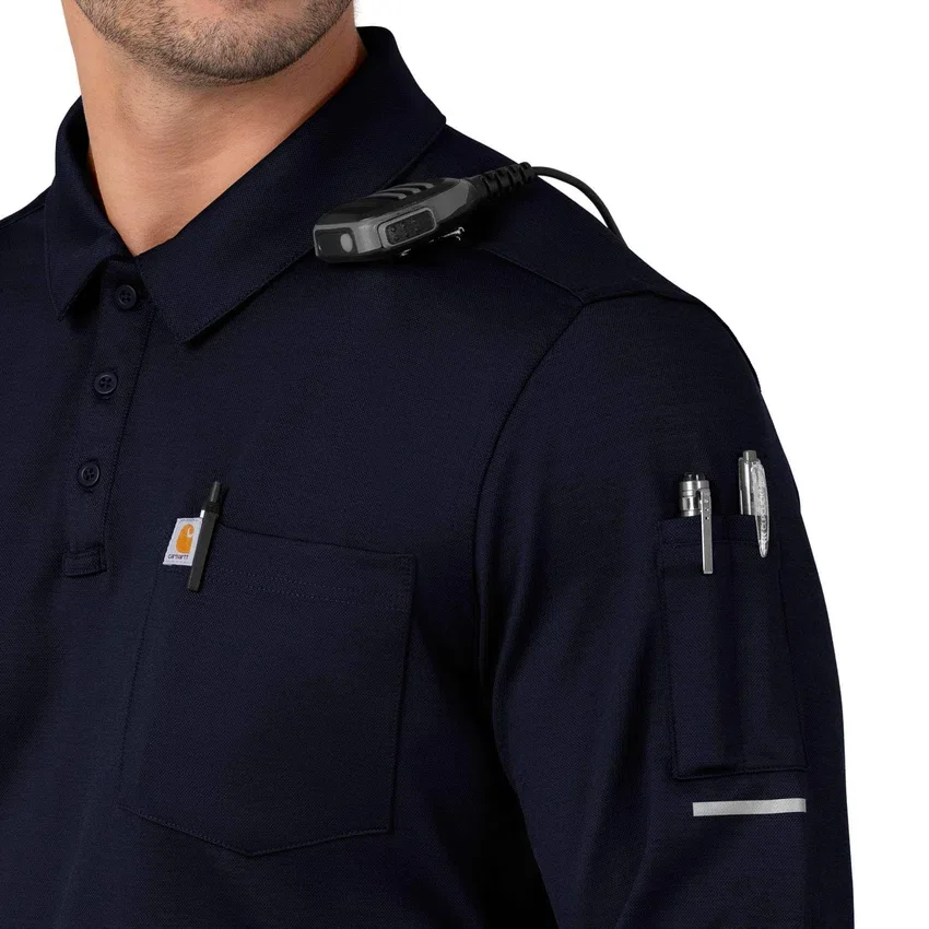 Camisa Polo de Manguitos Longos Rugged Flex® Rscu Heavyweight para Profissionais de Saúde