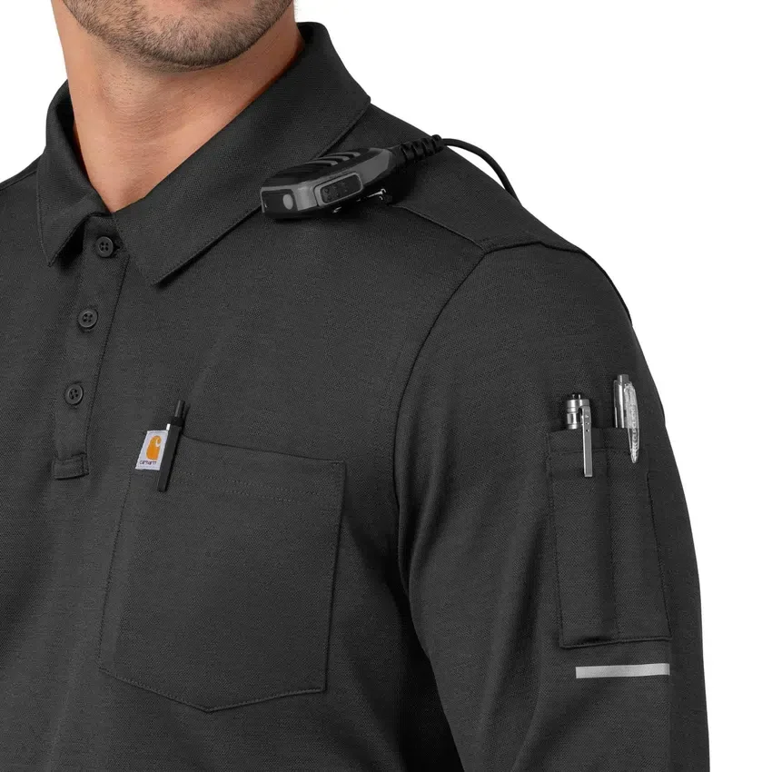 Camisa Polo de Manguitos Longos Rugged Flex® Rscu Heavyweight para Profissionais de Saúde