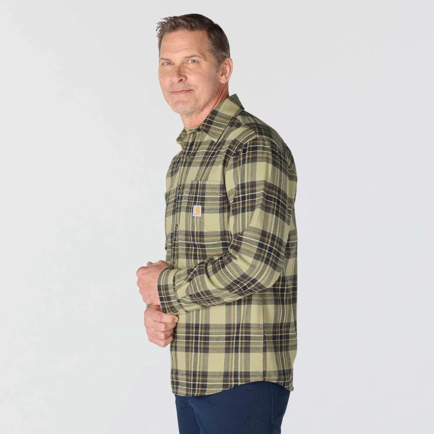Camisa xadrez de manguitos longos em flanela de peso médio, com corte descontraído Rugged Flex™