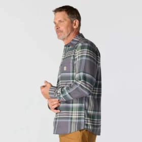 Camisa xadrez de manguitos longos em flanela de peso médio, com corte descontraído Rugged Flex™