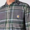Camisa xadrez de manguitos longos em flanela de peso médio, com corte descontraído Rugged Flex™