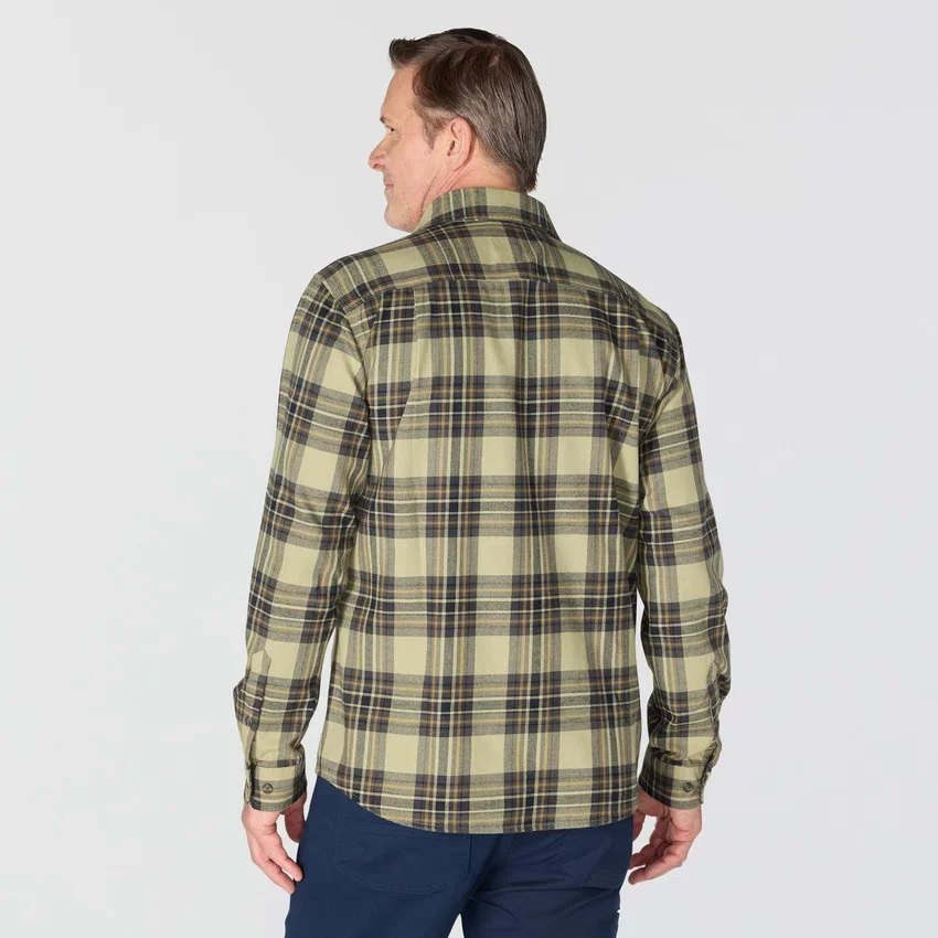 Camisa xadrez de manguitos longos em flanela de peso médio, com corte descontraído Rugged Flex™
