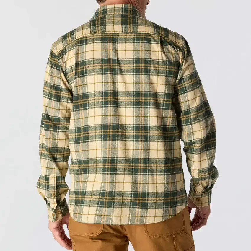 Camisa xadrez de manguitos longos em flanela de peso médio, com corte descontraído Rugged Flex™